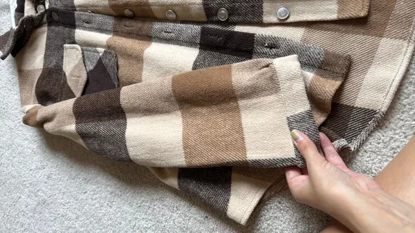 Plaid button jacket Brown - Image 3