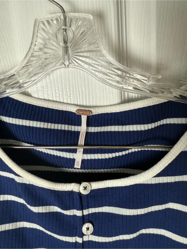 Free People Tilly Striped Vest in Navy Combo XL - Image 7