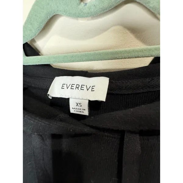 Evereve Zoey‎ Ribbed Inset Hoodie NWT sz XS Black - Image 4
