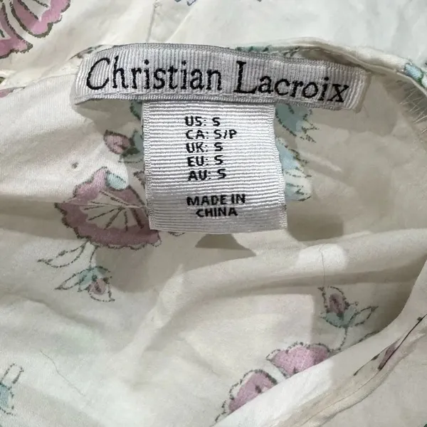 Christian Lacroix Floral Lace Up Dress Women’s Small - Image 2