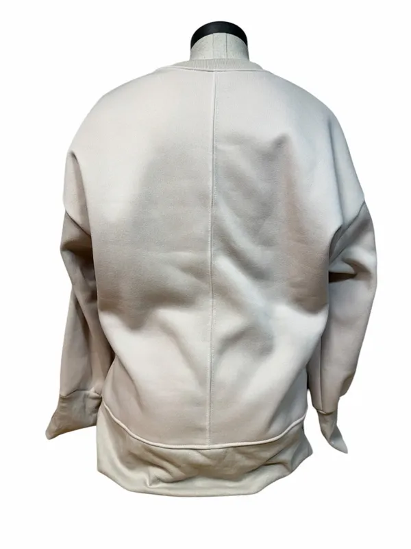 Women's Oversized Tan Crewneck Pullover Sweatshirt Size L #260202 - Image 4