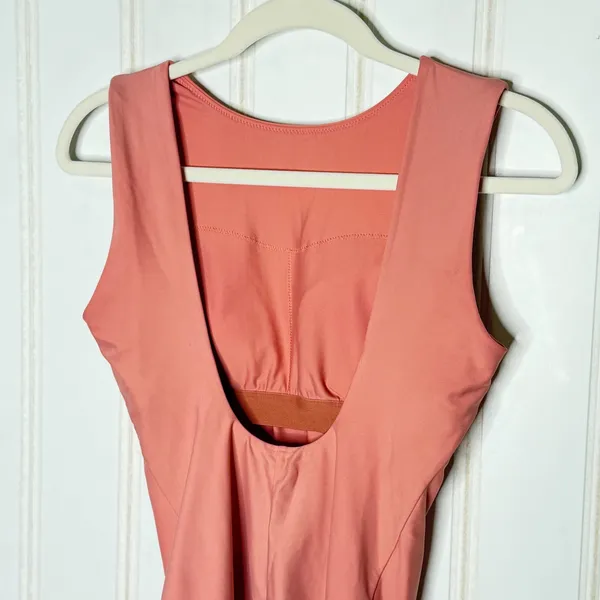 Lululemon Waterside High-Neck One-Piece Swimsuit Coral Pink Open Back Sz 6/8 - Image 5