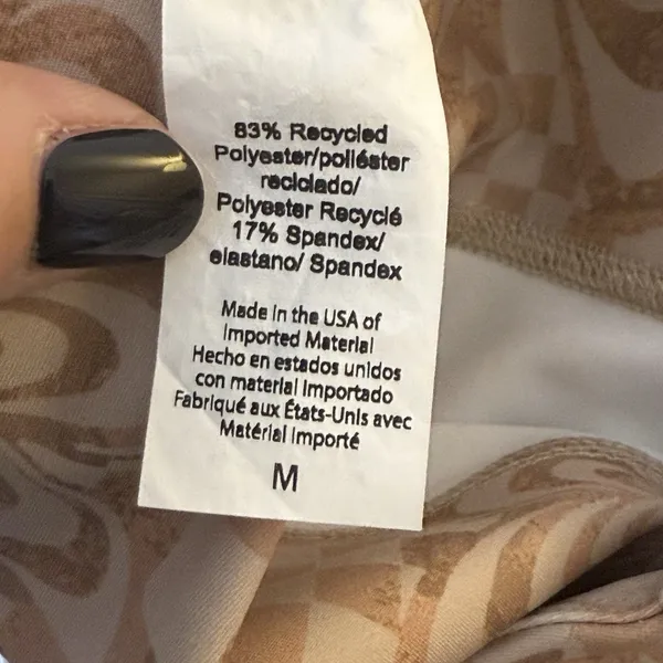 Beyond Yoga Check Flower Endurance High Waisted Leggings Size‎ Medium Tan Brown - Image 8