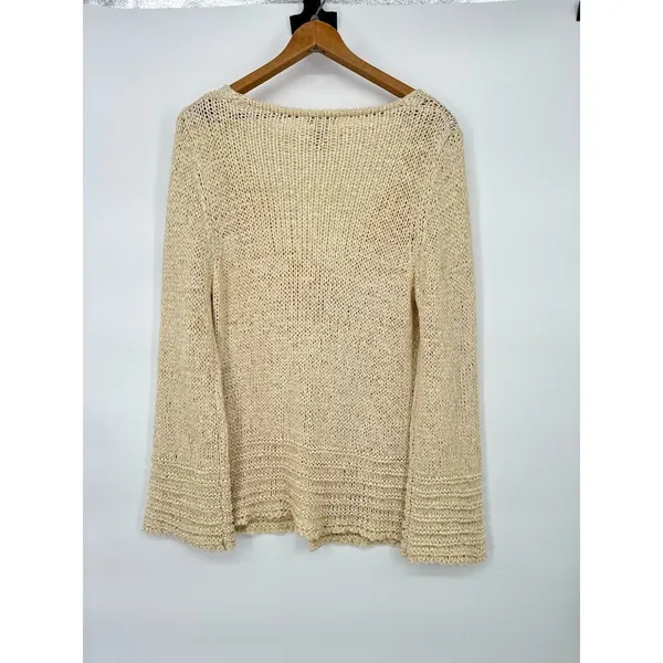 Parkhurst Cardigan Sweater Boho Minimalist Neutral Lagenlook Women Size XL Cream - Image 6