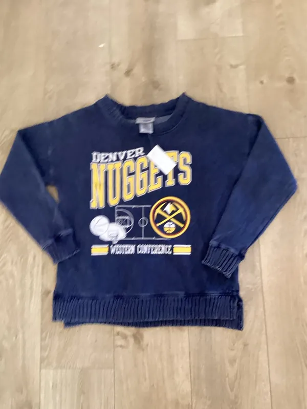 Denver Nuggets vintage-style graphic crewneck sweatshirt, Navy, Size 10/12, NWT - Image 2