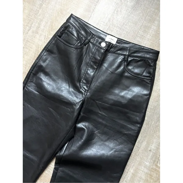 Aritzia Wilfred The Melina Pant Black Vegan Leather Pants Size 4 High Waisted - Image 10