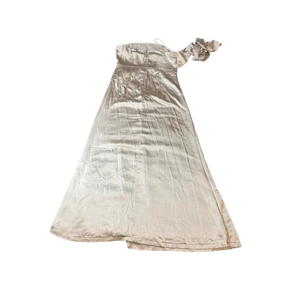 NWT‎ Lulus Size XL Off White Beige Maritza Champagne Satin Sash Tulip Maxi Dress - Image 11