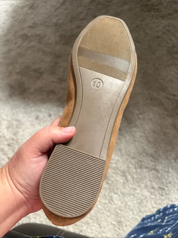 a new day Tan faux Suede Ballet Flats size 10 office - Image 6