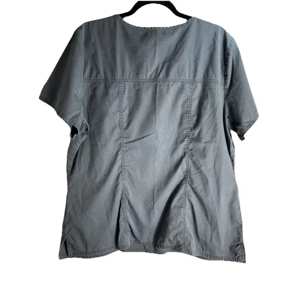 Cherokee Workwear Scrubs Top Woman XL Grey Core Stretch Shirt Blouse - Image 5