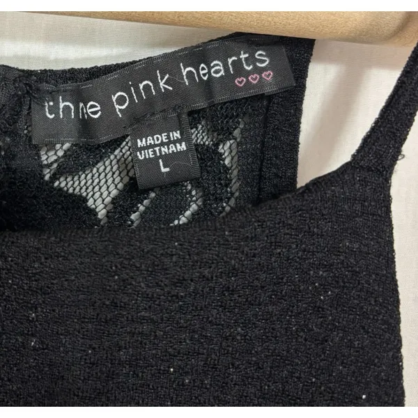 Three Pink‎ Hearts Glitter Lace Dress Juniors L Whimsigoth HoCo Party Wedding - Image 5