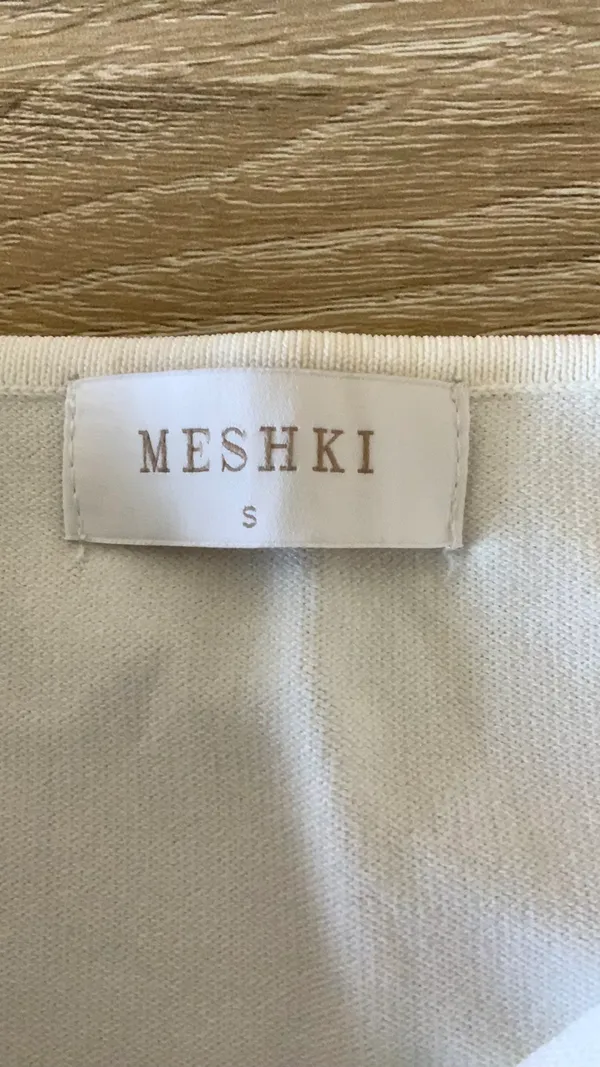 Meshki White Cropped Halter Top - Image 3
