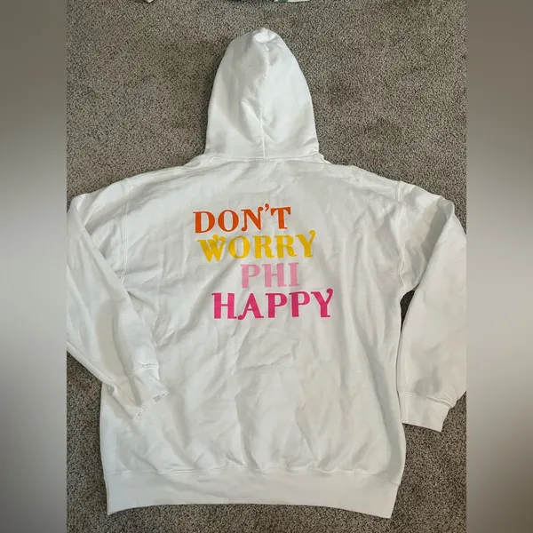 Gildan White Alpha Phi Hoodie - Image 2