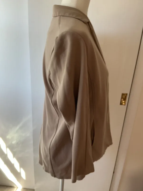 Eileen Fisher Open Front Knit Blazer- Light Camel Brown- Sz S/P - Image 3