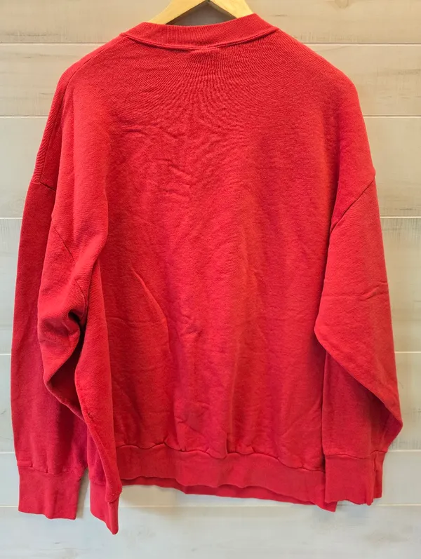 {XXL} Vintage Disney Mickey Mouse Sweatshirt Brazos Sportswear Red **flaws** - Image 8