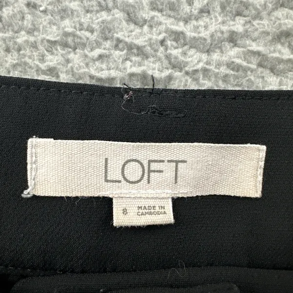 Loft The Peyton Trouser Pants Crepe Black Wide Leg Preppy Women's 8 x 30 - Image 4
