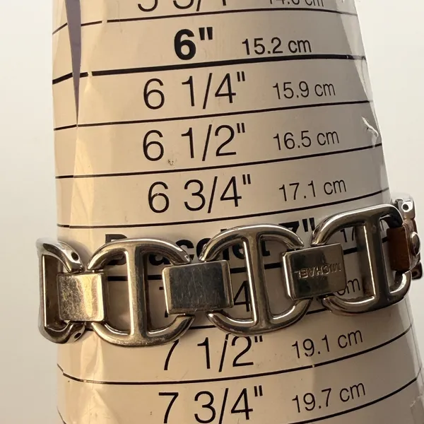 Chic Vintage Michael Kors MK-2034 Chainlink Watch - Orange Dial New Battery - Image 6
