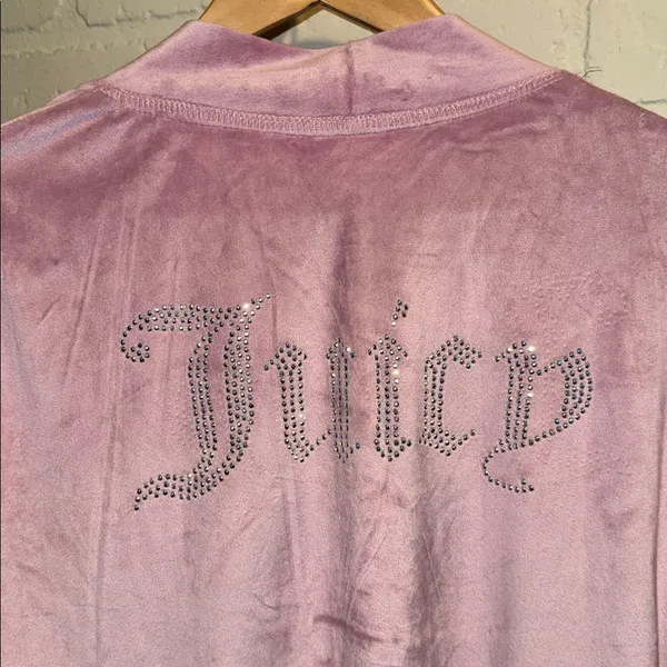Juicy Couture robe Pink Long Cardigan with Pockets velvet velour purple small medium NEW - Image 3