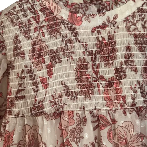 Eliza J Cream & Mauve Pink Short Sleeve Retro Mock Neck Dress Women Sz 6 - Image 7