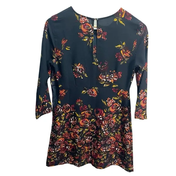 Abercrombie & Fitch Womens Dress Sz S Black Floral Long‎ Sleeve Mini - Image 2