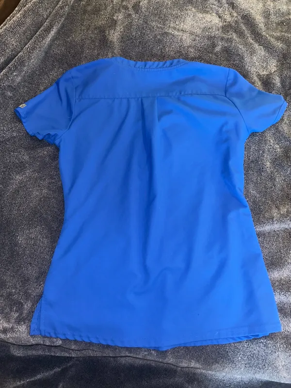 MedCouture Royal Blue Women’s Scrub Top - Image 4
