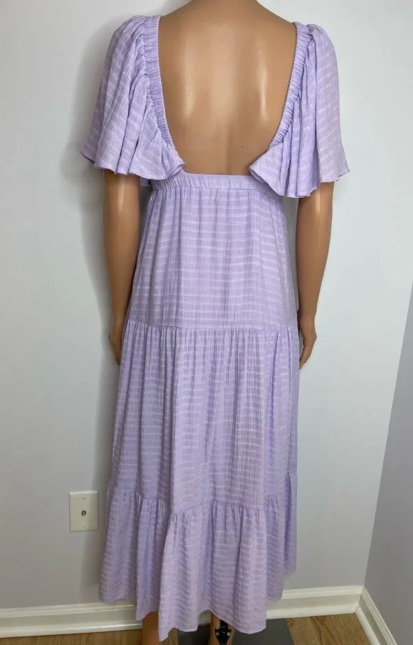Lalavon Deep V Neck Maxi Dress size S - Image 5