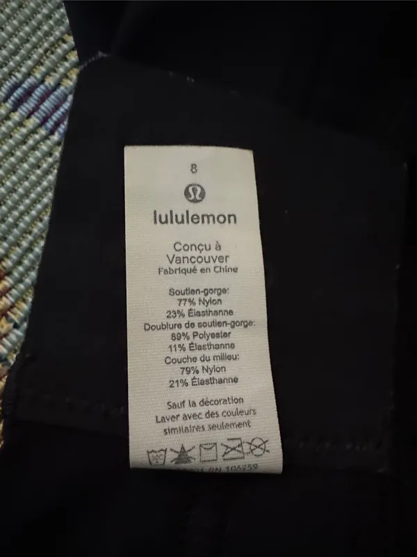 Lululemon Black Crisscross Back Sports Bra - Image 3
