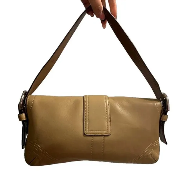 Vintage COACH Y2k Soho Saddle Tan Flap Shoulder Bag - Image 4