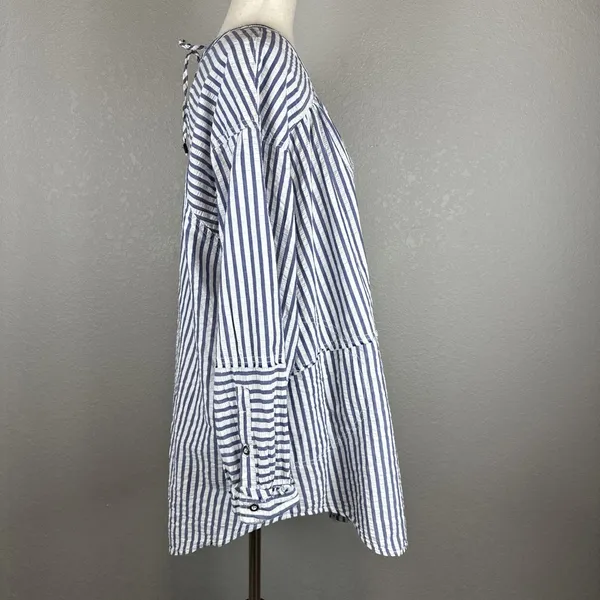 We the Free People One‎ Of the Boys Striped Tunic Top Shirt Size M Button Cotton - Image 8