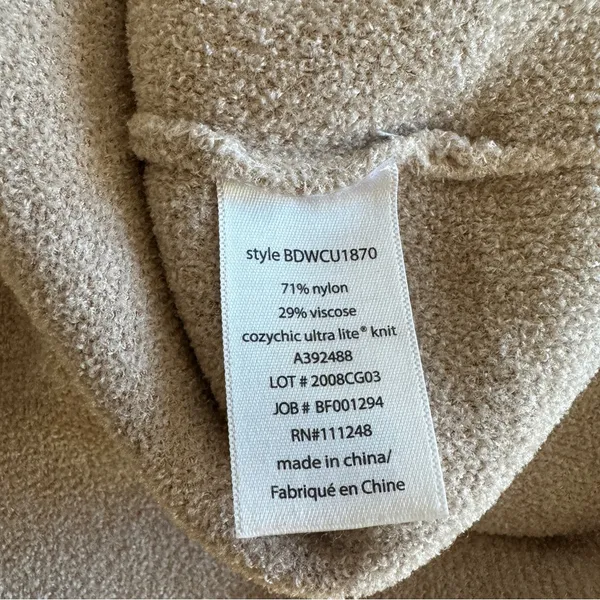 Barefoot Dreams CozyChic Sweater Ultra Lite Beige White Womens‎ Size M - Image 4