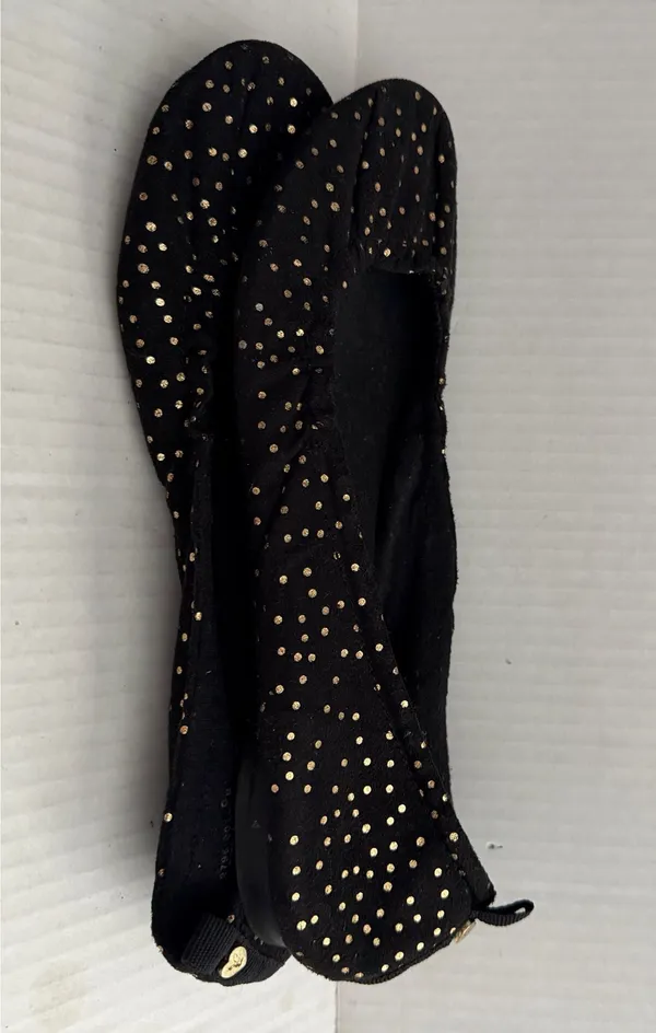 American Eagle Outfitters Black Ballet Flats with Gold Dot Accents - Image 4
