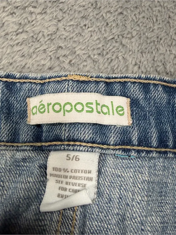 Aeropostale y2k vintage Denim Frayed Hem Mini Skirt blue jean 5/6 - Image 7