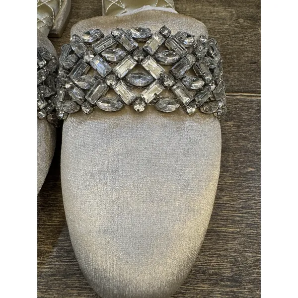 Birdies‎ Limited Edition Songbird Snow Crystal Velvet Embellished Mules Size 9 - Image 3