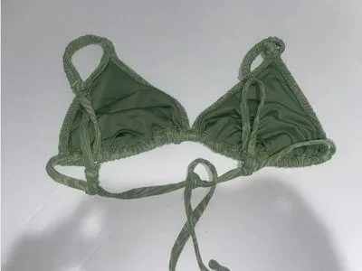Victoria's Secret PINK bikini top scrunchie green size m - Image 4