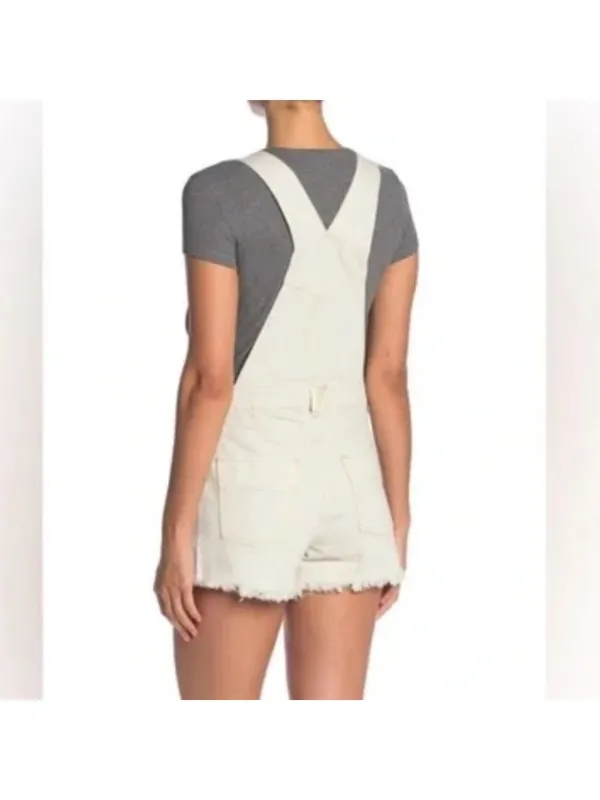 Free people We The Free Sunkissed Off White Denim Short Overalls Romper Size 4 - Image 2