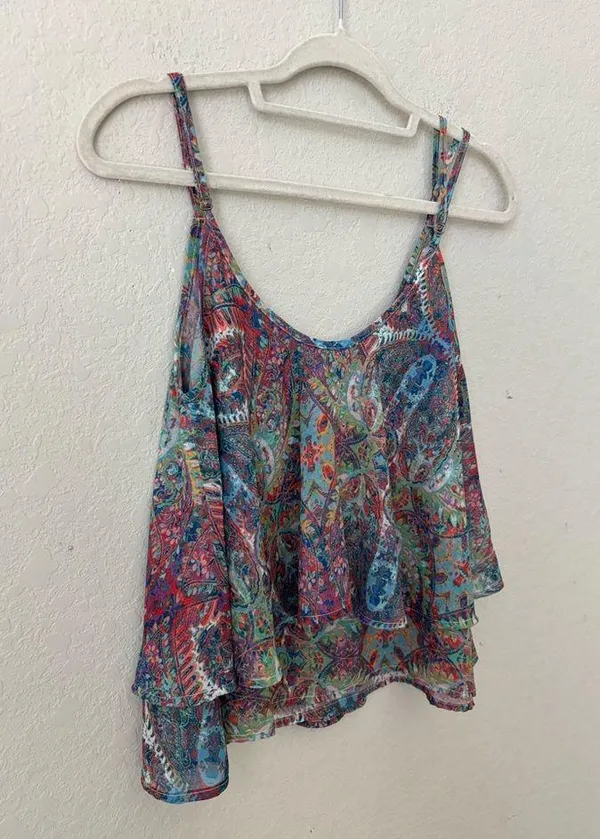 Show Me Your Mumu Ruffle Tank in Great Barrier Reef size Medium - Image 3