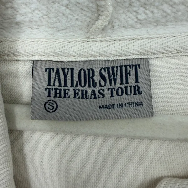 Taylor Swift The Eras Tour Beige Hoodie‎ Small Concert Merch Graphic Sweatshirt - Image 7
