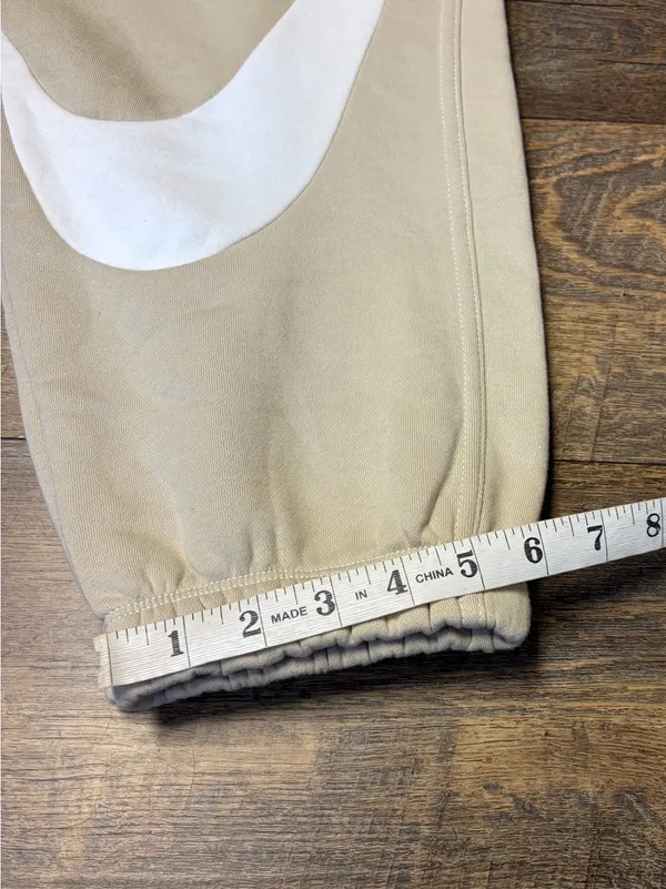 Nike Standard Fit Mid Rise Double Swoosh Sweatpants Womens Medium Tan DR6197-206 - Image 8