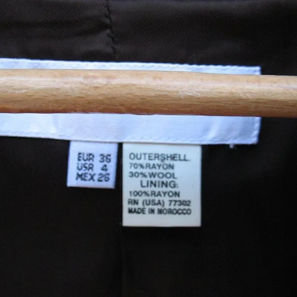 NWOT Zara Brown Wool Blend Jacket - Image 4