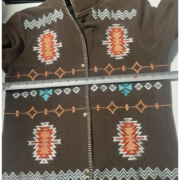 Outback TradingCompany SantaFe FleeceJacket Geometric Aztec‎ Print Zip Size MD - Image 10