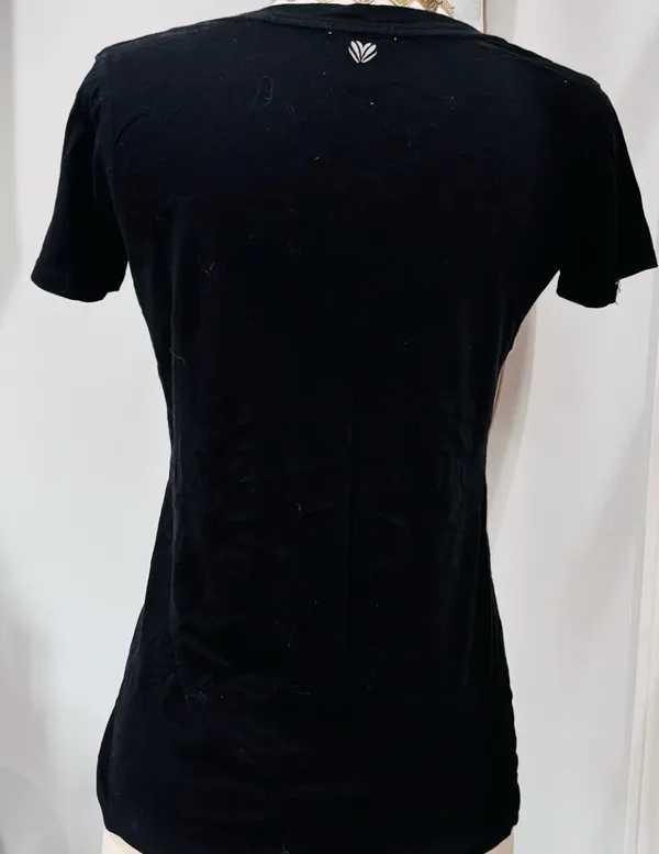Forever 21 Black Solid V-Neck Short Sleeve Top - Image 4
