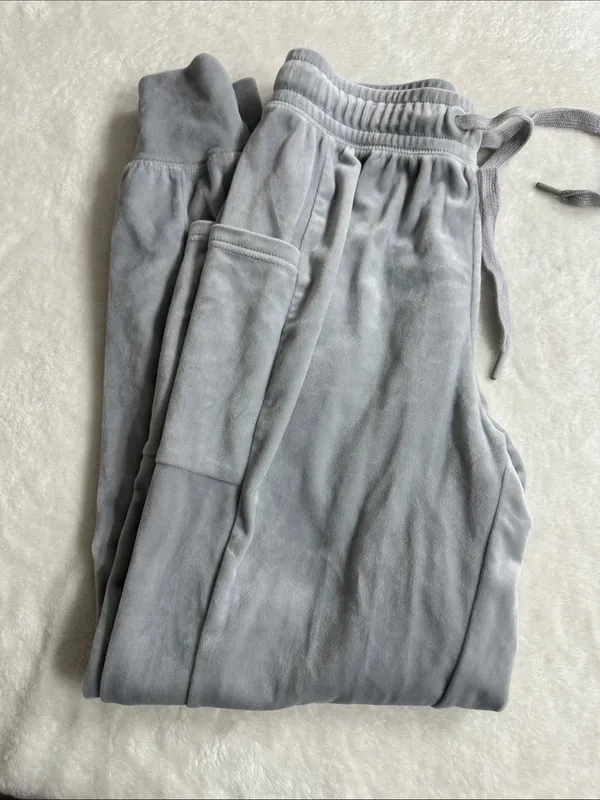 Offline aerie Light Gray Velour Jogger Pants Size XS - Image 4