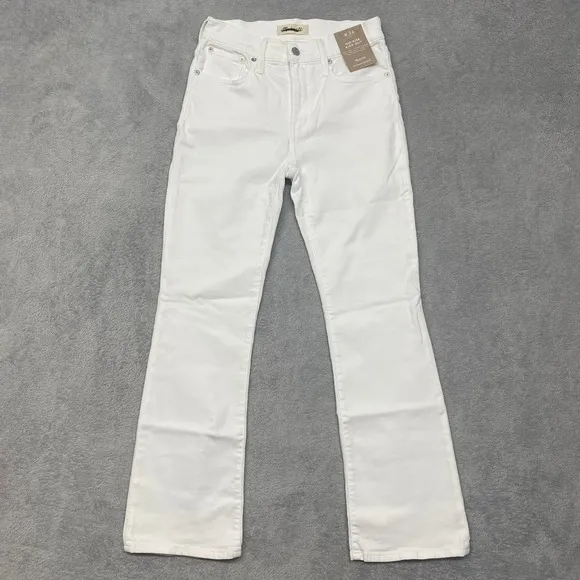 Madewell Jeans Womens Size‎ 26 White Mid Rise Kick Out Crop Denim NI961 - Image 6