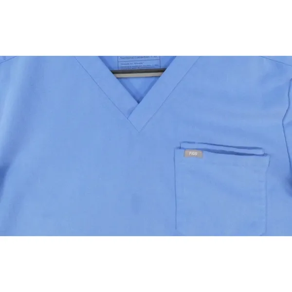 Figs Scrub 3 pocket Top Adult Extra Large Short Sleeve Blue V-Neck FM1500 - Image 2