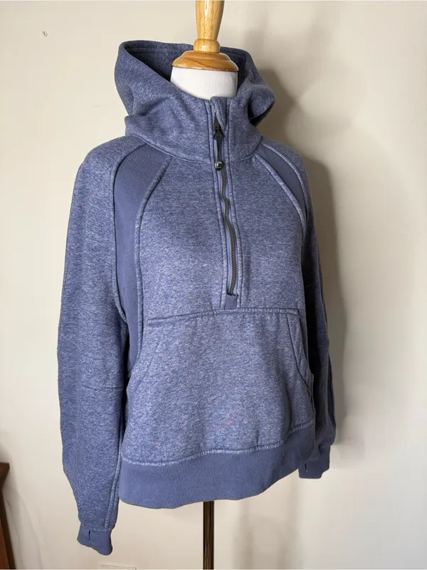 Lululemon Blue Purple Oversized Scuba 1/2 Zip Hoodie - Image 2