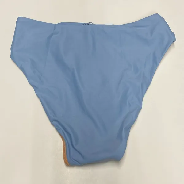 J Crew Swimsuit Womens M Blue High Rise bikini bottom Cheeky 80s Beach BF178‎ - Image 6