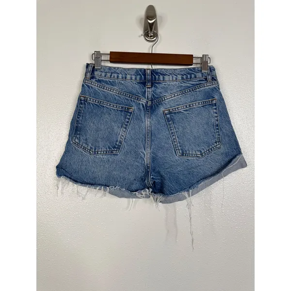 Reformation Charlie Cuffed High Rise Jean Shorts Medium Blue Denim Size 27 - Image 2