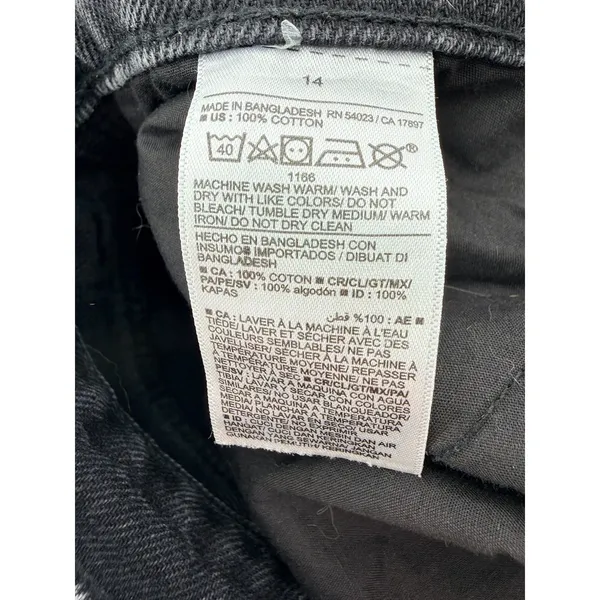 Old Navy Extra High Rise Wide Leg Jeans Faded Black 14 Grunge Indie Baggy 90s - Image 6