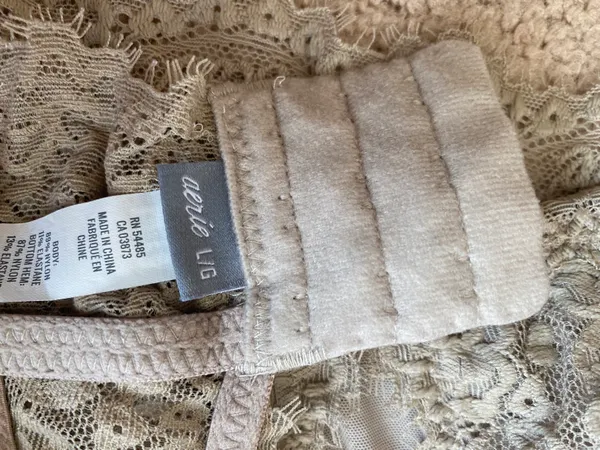 Aerie Beige Lace Padded Plunge Bralette - Image 4