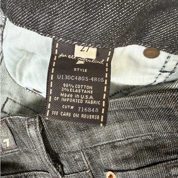 Vintage Y2K 7 For All Mankind A Pocket Low Rise Flare Jeans Brown Grey Size 27 - Image 3
