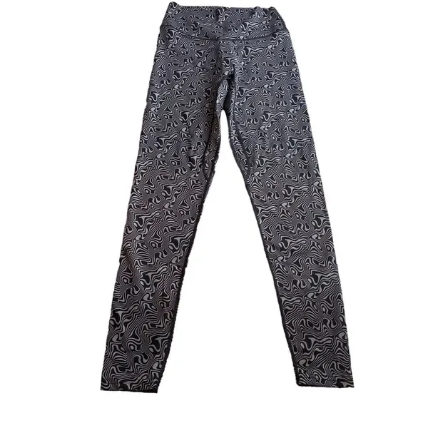 Vitality Storm Legging Black Gray Swirl Eclectic Psychedelic Workout Yoga Size M - Image 4